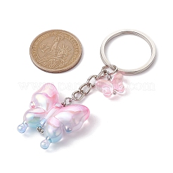 4Pcs Glass & Acrylic Butterfly Keychain&nbsp;KEYC-JKC00649
