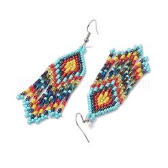 Boho 304 Stainless Steel with Glass Dangle Stud Earring&nbsp;EJEW-MZ00175-02