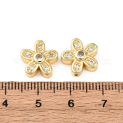 Brass Micro Pave Cubic Zirconia Beads&nbsp;KK-K408-07G