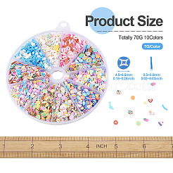 70G 10 Styles Handmade Polymer Clay Cabochons&nbsp;CLAY-TA0001-18