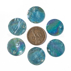 AB Color Plated Capiz Shell Pendants&nbsp;X-SSHEL-T008-01A