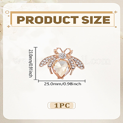1Pc Bees Alloy Rhinestone Brooches for Backpack Clothes&nbsp;JEWB-LP0010-09