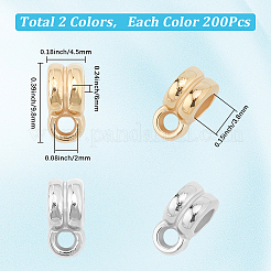 400Pcs 2 Colors CCB Plastic Tube Bails&nbsp;CCB-SP0001-13