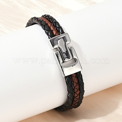 Braided Microfiber Leather Cord Bracelets for Women Men&nbsp;BJEW-D304-17P-02