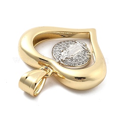 Rack Plating Brass with Cubic Zirconia Pendants&nbsp;KK-Q017-10C-G
