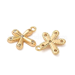 Brass Micro Pave Clear Cubic Zirconia Charms&nbsp;KK-B160-15G
