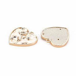 Brass Micro Pave Clear Cubic Zirconia Pendants&nbsp;KK-S364-182