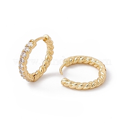 Clear Cubic Zircon Hoop Earrings&nbsp;EJEW-B014-04G