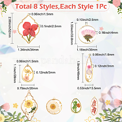 8Pcs 8 Styles Transparent Clear Epoxy Resin Pendants&nbsp;RESI-SC0036-61