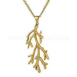 Ocean Stainless Steel Coral Shaped Pendant Necklaces for Women&nbsp;FM1038-1