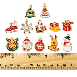 24Pcs 12 Styles Christmas Theme Alloy Enamel Pendants&nbsp;ENAM-FS0002-20