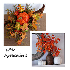 30Pcs 6 Colors Artificial Plastic Maple Leaf&nbsp;AJEW-CF0001-03