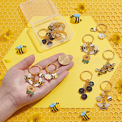 10Pcs 5 Styles Alloy Enamel Keychain&nbsp;KEYC-UN00024