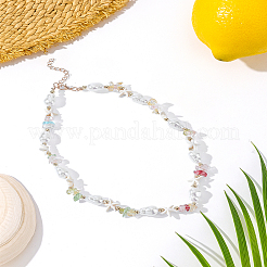 1Pc Imitation Pearl & Acrylic Starfish Beaded Necklaces&nbsp;NJEW-LP0007-40