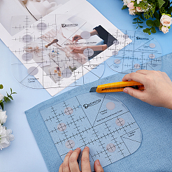 3Pcs 3 Styles Transparent Acrylic Alignment T-Shirt Rulers&nbsp;AJEW-DC0001-89