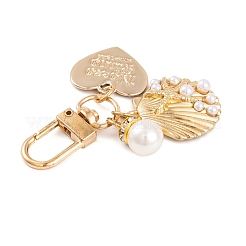 Cute ABS Plastic Imitation Pearl Pendant Decoration&nbsp;HJEW-L028-02G-03
