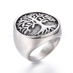 304 Stainless Steel Wide Band Rings&nbsp;RJEW-D073-10-AS