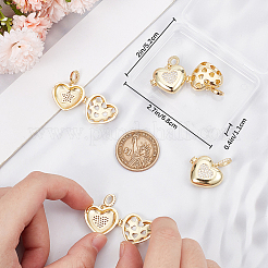6Pcs 2 Styles Brass Micro Pave Cubic Zirconia Pendants&nbsp;ZIRC-BBC0003-08