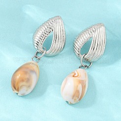 Brass Stud Dangle Earrings&nbsp;KK-CBA8324-08P