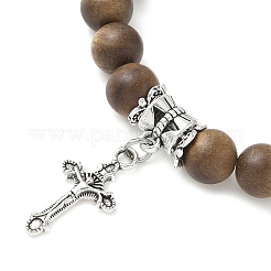 Cross Alloy Charm Bracelets&nbsp;BJEW-JB12357-04
