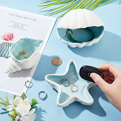 Ocean-themed Ceramic Jewelry Plate&nbsp;AJEW-WH0033-01A