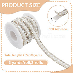 Ceramic Self Adhesive Hotfix Rhinestone Ribbon Trimming&nbsp;DIY-WH0105-013