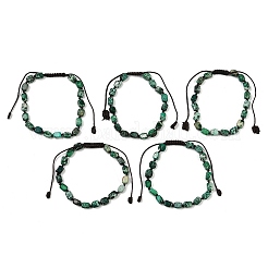 Dyed Natural Imperial Jasper Beads Braided Bead Bracelets for Men Women&nbsp;BJEW-D360-01B