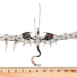 Alloy Enamel Pterosaur Pendant Necklaces&nbsp;NJEW-Z110-01P
