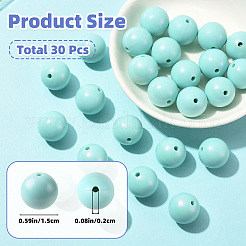 30Pcs Round Silicone Beads&nbsp;SIL-SZ0004-23J