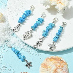 Synthetic Turquoise Chip Pendant Decorations&nbsp;HJEW-JM01321