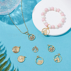 12Pcs 6 Styles Brass Pendants&nbsp;KK-AR0004-68