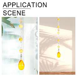 Glass Teardrop & Octagon Prisms Suncatchers Hanging Ornaments&nbsp;HJEW-CA0001-56