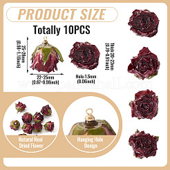 10Pcs Preserved Rose Pendants&nbsp;KY-TA0001-62