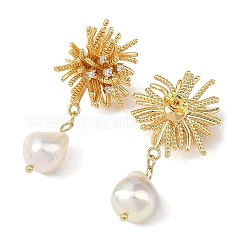 Brass Micro Pave Cubic Zirconia Stud Earrings&nbsp;EJEW-JE07436