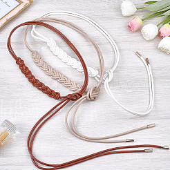 3Pcs 3 Colors PU Leather Rope Knot Tie Waist Belly Belts for Women&nbsp;AJEW-CL0003-71A