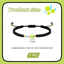 1Pc Sport Theme Acylic & Alloy Braided Bead Bracelets&nbsp;BJEW-LP0003-23E