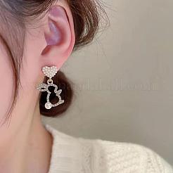 Rabbit Alloy & Rhinestone Dangle Stud Earrings&nbsp;FS-WG14827-01