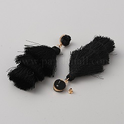 Polyester Tassel Dangle Stud Earrings&nbsp;EJEW-WH0004-74