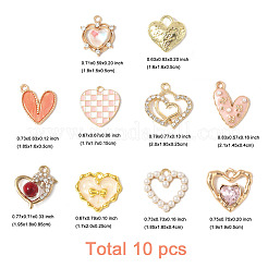 10Pcs 10 Styles Alloy Enamel Pendants&nbsp;ENAM-FP0002-64