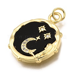 Brass Micro Pave Cubic Zirconia Pendants&nbsp;KK-K401-35G