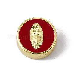 Real 18K Gold Plated Brass Enamel Beads&nbsp;KK-A170-02G-M