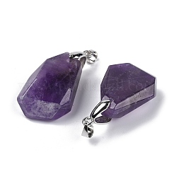 Natural Amethyst Faceted Nuggets Pendants&nbsp;G-B139-01P-01