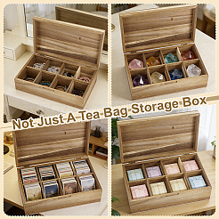 Wood 8-Compartment Storage Box&nbsp;CON-WH0133-011