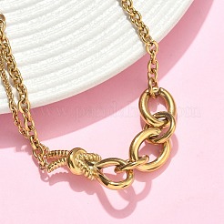 304 Stainless Steel Oval Link Bracelets&nbsp;BJEW-F533-02C-G