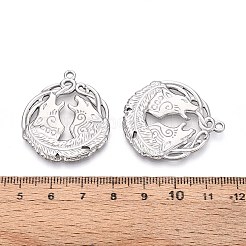304 Stainless Steel Howling Wolf Pendants&nbsp;STAS-T067-36P