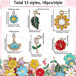 120Pcs 12 Styles Alloy Enamel Pendants&nbsp;ENAM-SC0007-16
