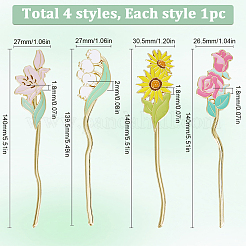 4Pcs 4 Styles Alloy Enamel Bookmarks&nbsp;AJEW-SC0002-91