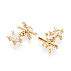 Brass Micro Pave Cubic Zirconia Charms&nbsp;X1-KK-N263-74A-G