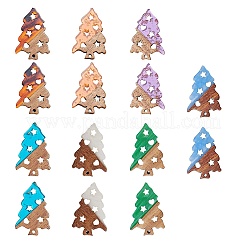 Transparent and Opaque Resin & Walnut Wood Pendants&nbsp;RESI-SZ0001-02