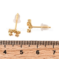 Brass Micro Pave Clear Cubic Zirconia Bowknot Stud Earrings&nbsp;EJEW-C158-14B-G